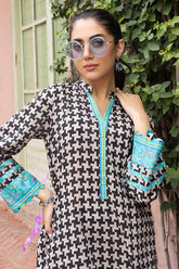 2-Pc Digital Printed Short Cut Line Shirt With Printed Tulip Trouser CWB23-01